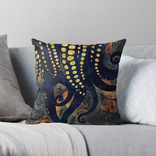 Metallic Ocean Throw Pillow