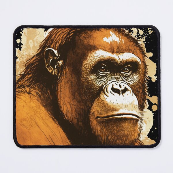 Item preview, Orangatang Portrait hand Drawn Ape designed and sold by Brockinator.