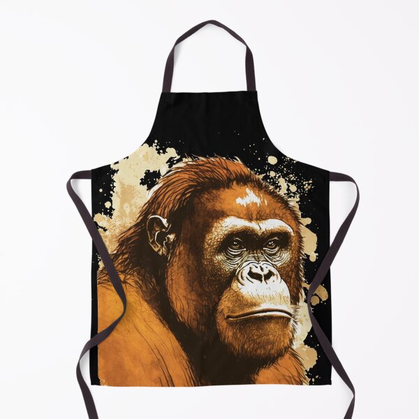 Item preview, Orangatang Portrait hand Drawn Ape designed and sold by Brockinator.