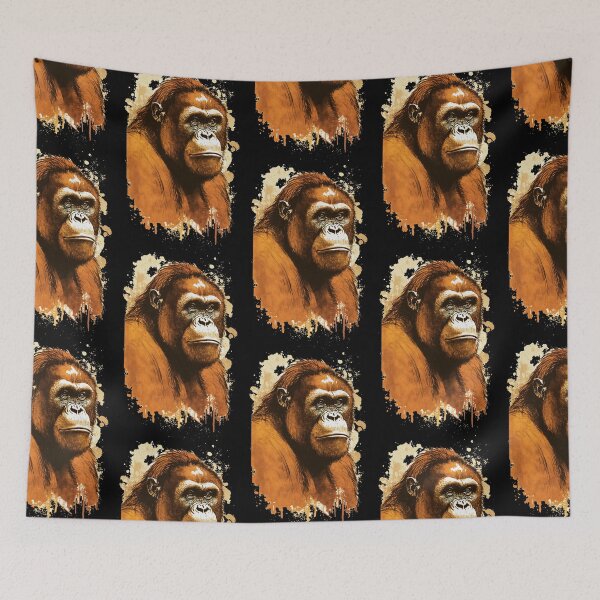 Item preview, Orangatang Portrait hand Drawn Ape designed and sold by Brockinator.