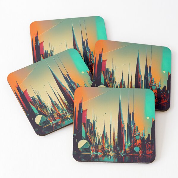 Item preview, Abstract Sci-Fi Futuristic Cityscape Skyline Digital Painting  designed and sold by NateFellhauer.