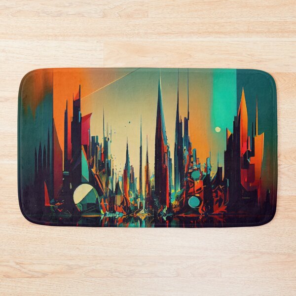 Item preview, Abstract Sci-Fi Futuristic Cityscape Skyline Digital Painting  designed and sold by NateFellhauer.