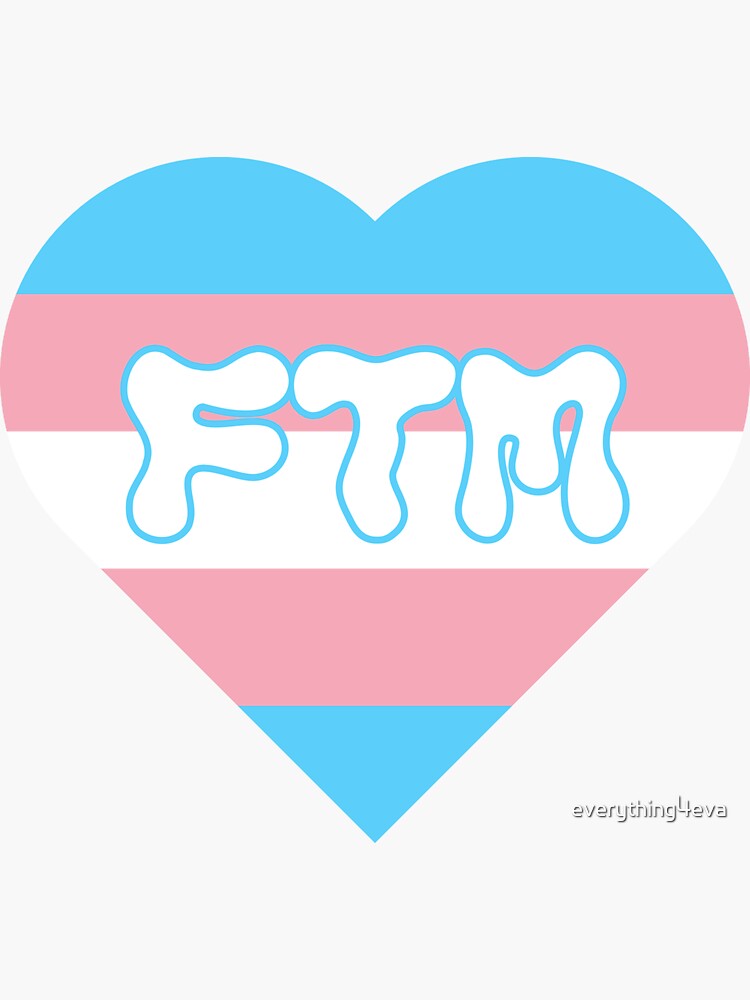 FTM Female To Male Transgender Pride Heart Sticker for Sale by  everything4eva
