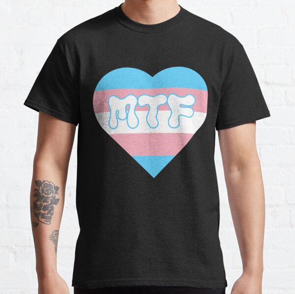 MTF Transgender Flag Colors - Male To Female - Mtf - Long Sleeve T-Shirt