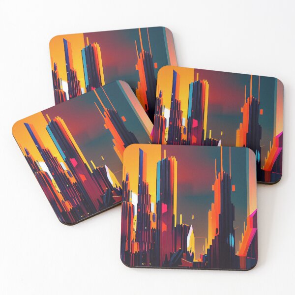 Item preview, Abstract Sci-Fi Futuristic Cityscape Skyline Digital Painting  designed and sold by NateFellhauer.
