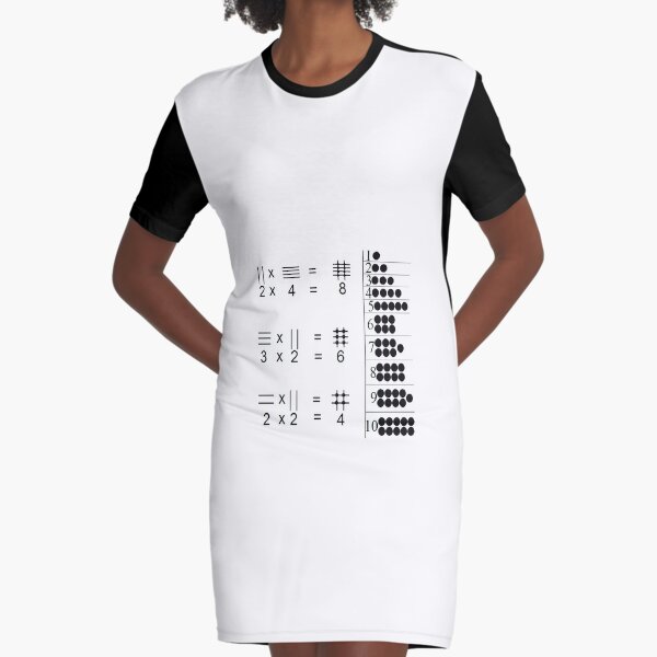 The visualized explanation of the operation of multiplying two numbers Graphic T-Shirt Dress