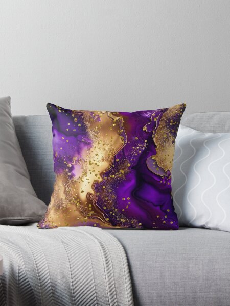 Purple and gold throw pillows best sale