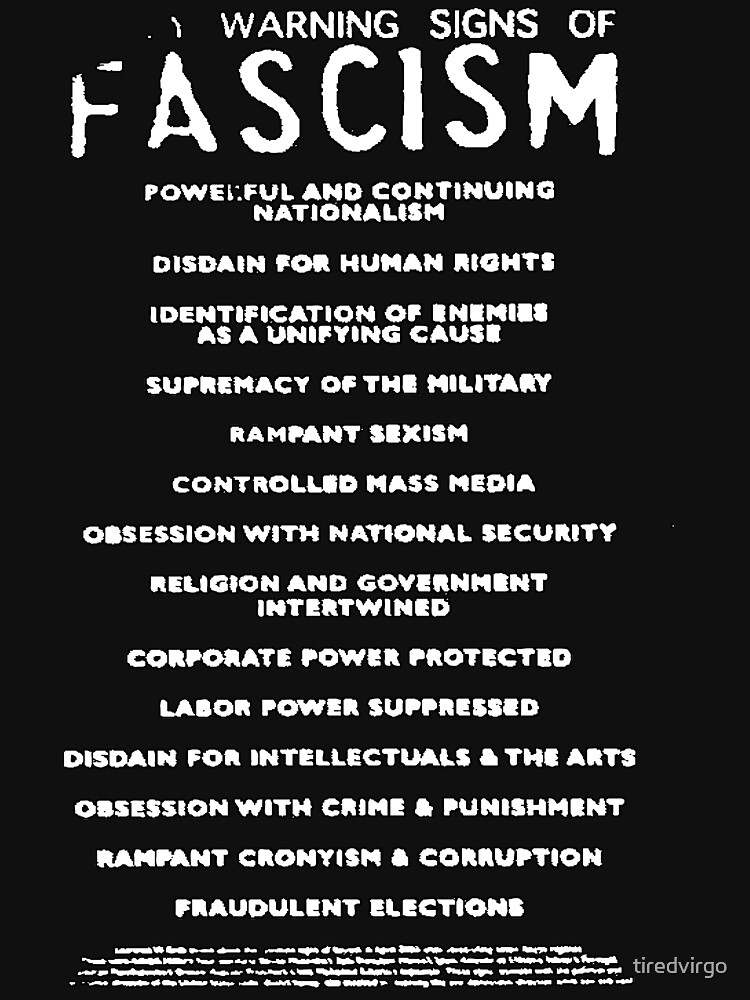 warning signs of fascism shirt