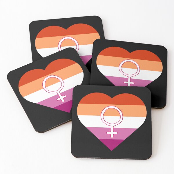 Item preview, Lesbian Pride Heart with Woman Gender Symbol designed and sold by everything4eva.