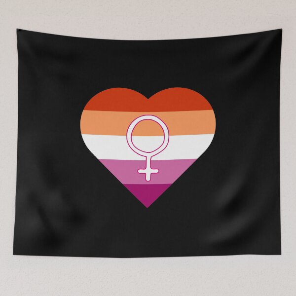 Item preview, Lesbian Pride Heart with Woman Gender Symbol designed and sold by everything4eva.