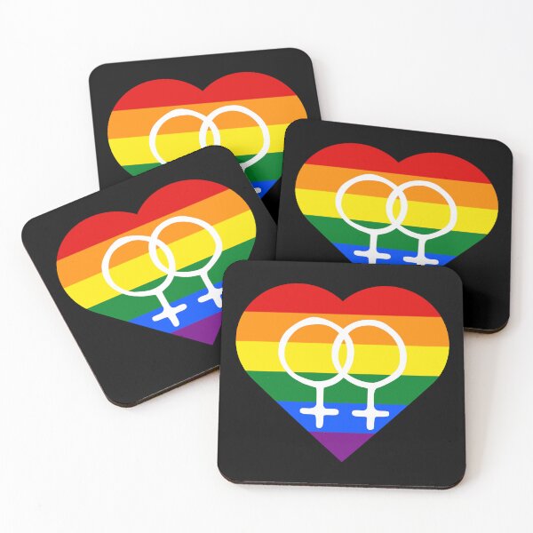 Item preview, Rainbow Pride Heart with Gay Woman Gender Symbol designed and sold by everything4eva.