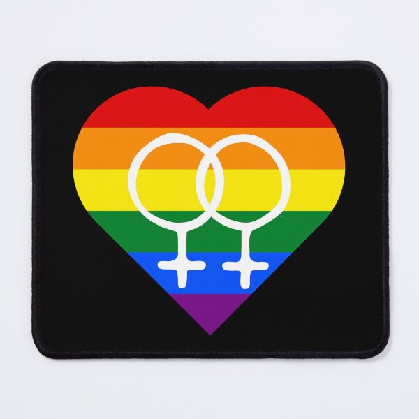 Item preview, Rainbow Pride Heart with Gay Woman Gender Symbol designed and sold by everything4eva.