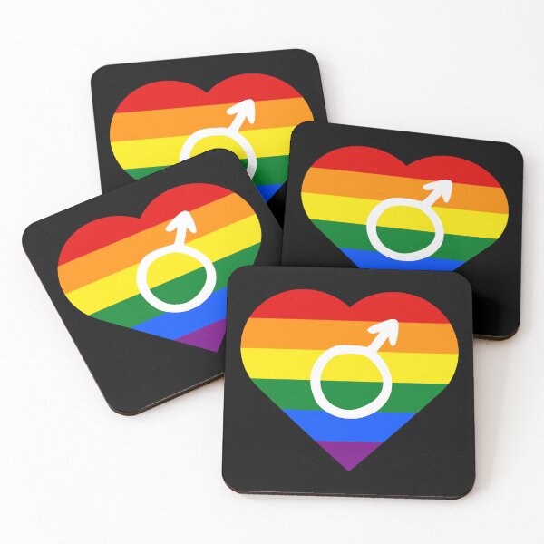 Item preview, Rainbow Pride Heart with Male Gender Symbol designed and sold by everything4eva.