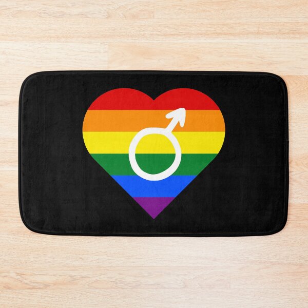 Item preview, Rainbow Pride Heart with Male Gender Symbol designed and sold by everything4eva.
