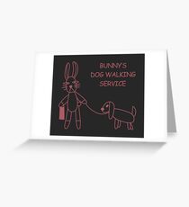 Bunny's Dog Walking Service (Buffy/Willow) Greeting Card