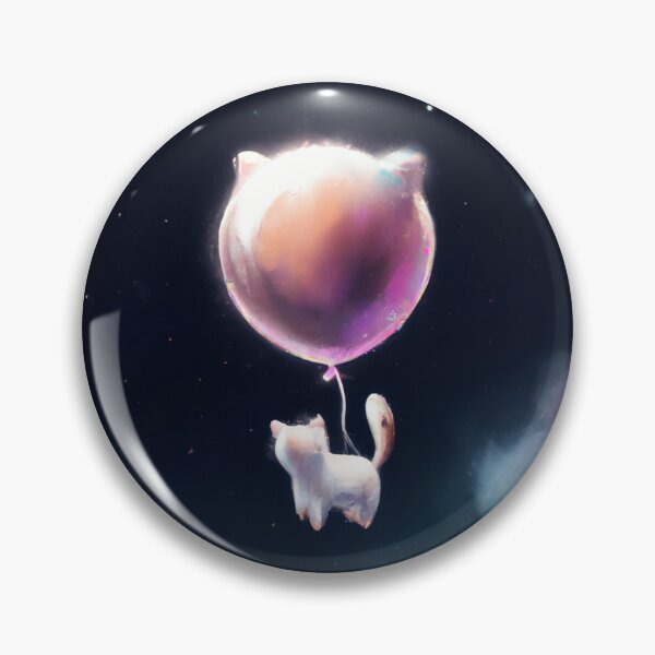 Item preview, Cute Cat with Cat Balloon Floating in Space designed and sold by thedigitomato.