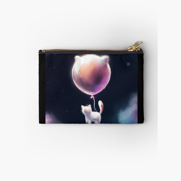 Item preview, Cute Cat with Cat Balloon Floating in Space designed and sold by thedigitomato.