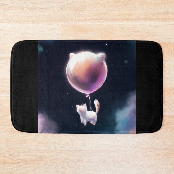 Item preview, Cute Cat with Cat Balloon Floating in Space designed and sold by thedigitomato.