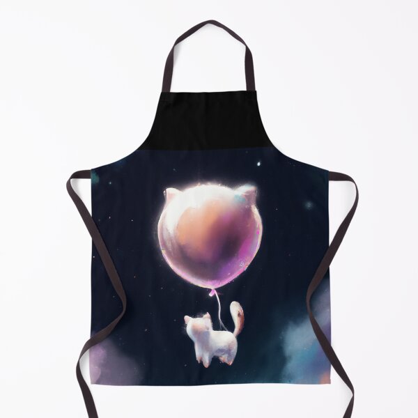 Item preview, Cute Cat with Cat Balloon Floating in Space designed and sold by thedigitomato.