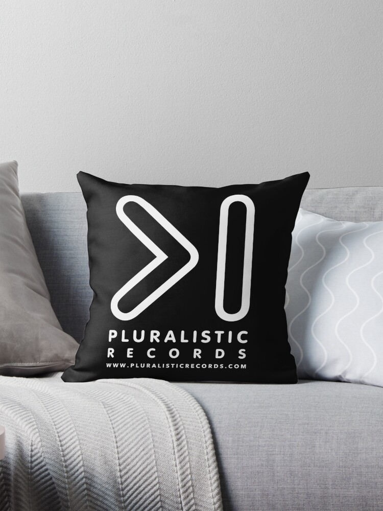 Thumbnail 1 of 4, Pillow, PLR WHITE LOGO designed and sold by PLRecords.