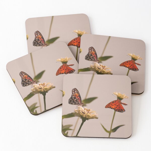 Item preview, Two butterflies around the zinnias  designed and sold by Zina Stromberg.
