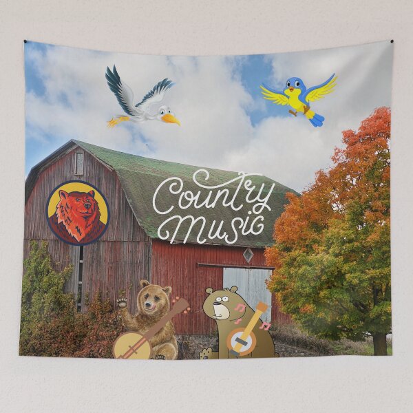 Item preview, banjo bear playing country bluegrass music designed and sold by LGMmugsdesign.