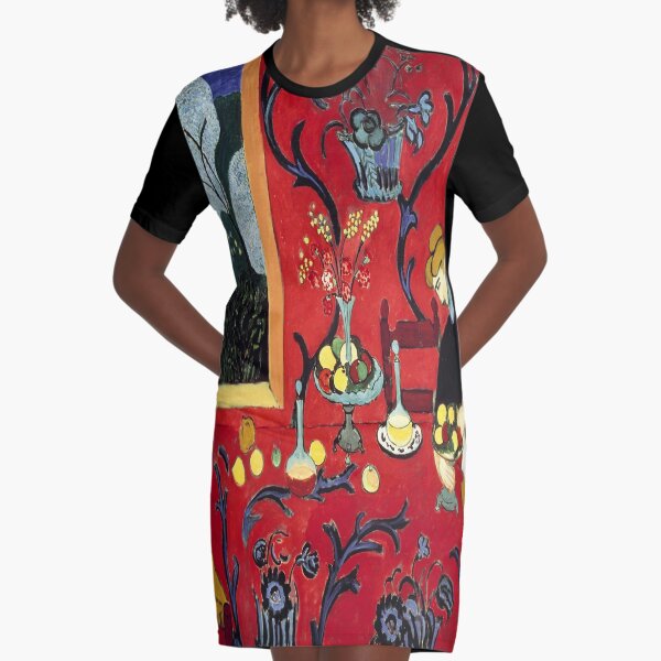 The Dessert: Harmony in Red (The Red Room)-Henri Matisse Graphic T-Shirt Dress