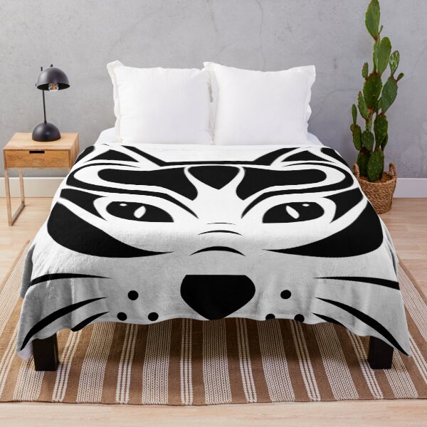 Item preview, Vertical black and white cat head illustration designed and sold by nigellas.