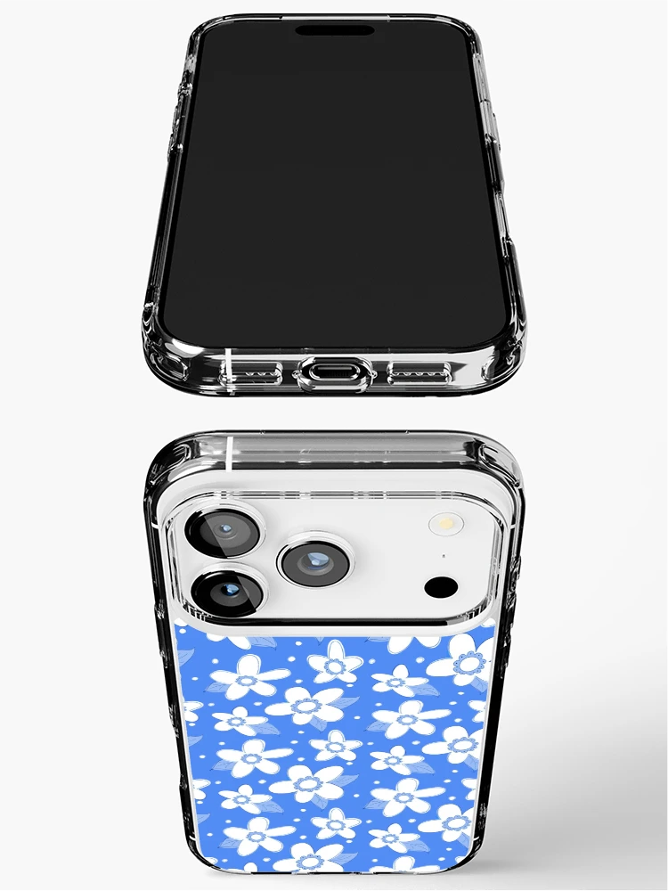 Thumbnail 3 of 5, iPhone Case, Spring Flower Pattern Blue designed and sold by Claudia McBain.