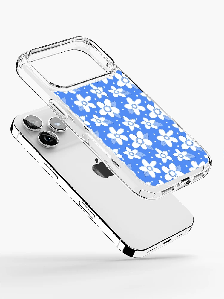 Thumbnail 2 of 5, iPhone Case, Spring Flower Pattern Blue designed and sold by Claudia McBain.