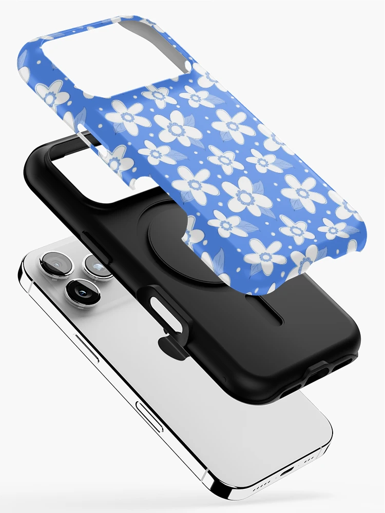 Thumbnail 2 of 4, iPhone Case, Spring Flower Pattern Blue designed and sold by Claudia McBain.