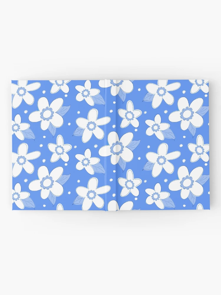 Thumbnail 2 of 3, Journal, Spring Flower Pattern Blue designed and sold by Claudia McBain.
