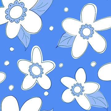 Artwork thumbnail, Spring Flower Pattern Blue by Claudia McBain
