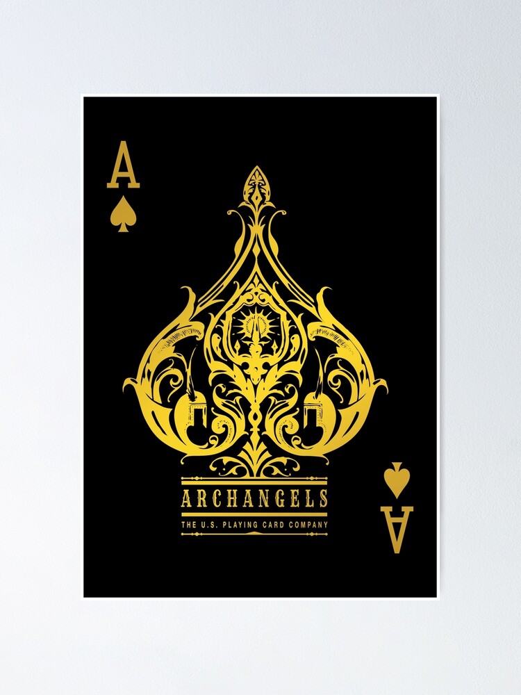 Cool Gold Ace Playing Cards Single Ace Of Spades Poster