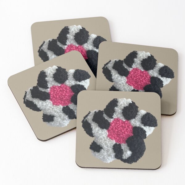 Item preview, hand tufted cow flower designed and sold by hgrasel.