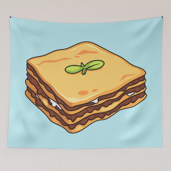 Item preview, Lasagna cartoon illustration designed and sold by Misscartoon.