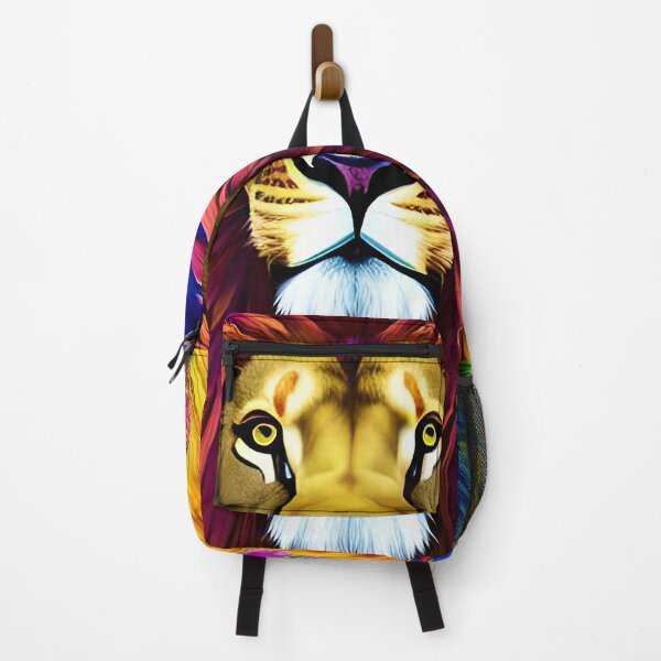 Item preview, Colorful Lion with flowers surrealist impressionist style Chambala paradise designed and sold by Ataraxia Apparel.