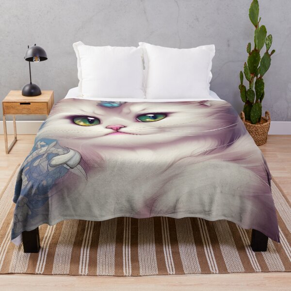 Item preview, Cute White Kitten Beautiful Eyes | White cat with gren and yellow eyes | Digital art Sticker designed and sold by withdiamonds.