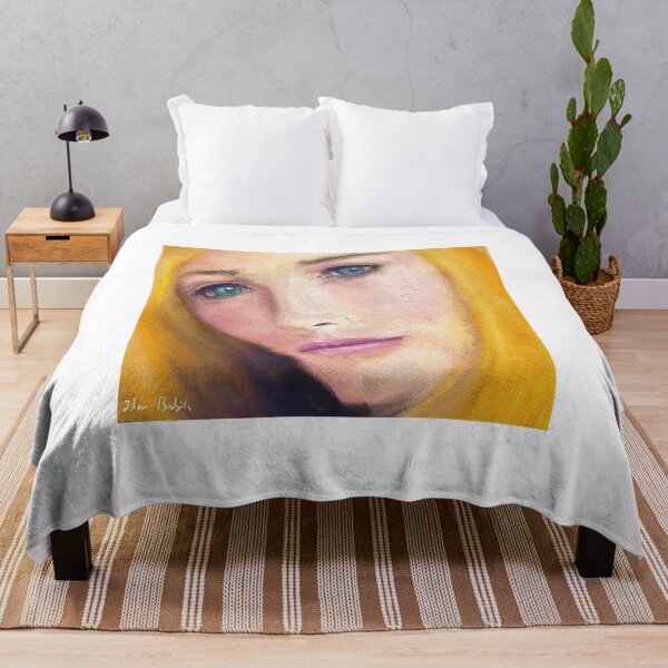 Item preview, Painting of a Gorgeous Blonde Woman with Turquoise Eyes designed and sold by ibadishi.