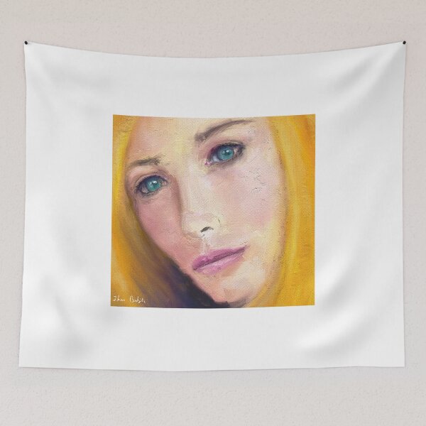 Item preview, Painting of a Gorgeous Blonde Woman with Turquoise Eyes designed and sold by ibadishi.