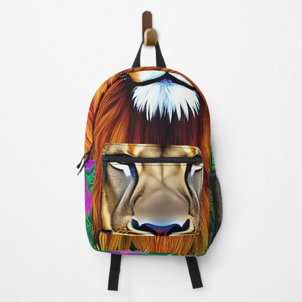 Item preview, Colorful Lion with flowers surrealist impressionist style Chambala paradise designed and sold by Ataraxia Apparel.