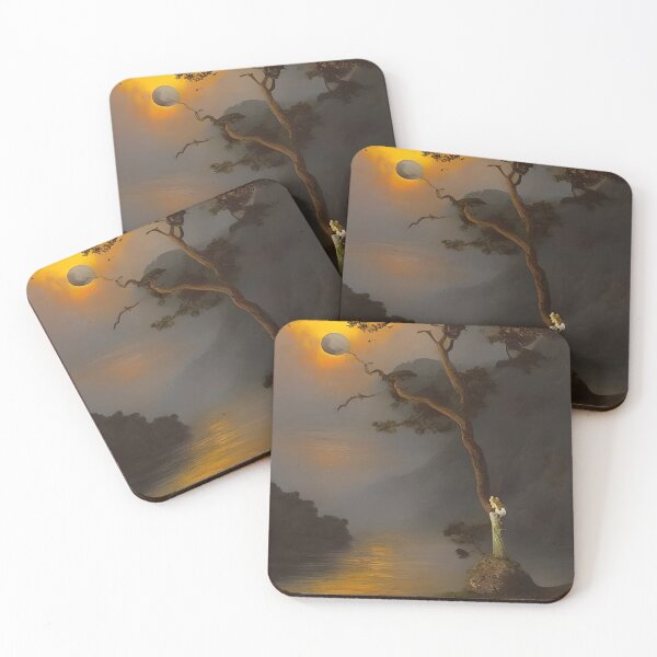 Item preview, Surreal Tranquil Dark Landscape Lonely with Waters and a Tree by the Mountains  designed and sold by Ataraxia  Apparel.