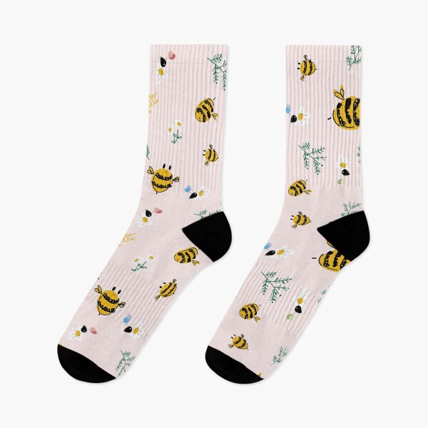 Item preview, Little cute bee with daisy on pastel pink background designed and sold by tippanichpatty.
