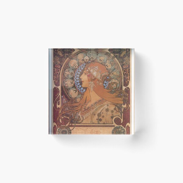 Item preview, Zodiac Astrology CalendarAlfonse Mucha Art Nouveau Vintage woman illustration, Elegant Beauty - Alphonse Mucha Inspired Art designed and sold by RaspberryEM.