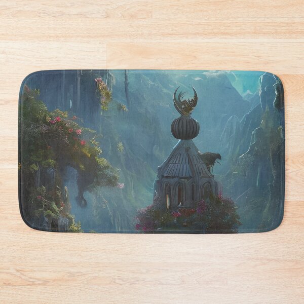 Item preview, Surreal Magical Tower in Beautiful Landscape with Birds, and Trees by the Mountains  designed and sold by Ataraxia  Apparel.