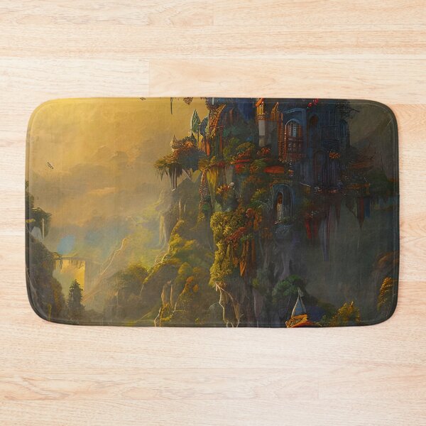 Item preview, Surreal Magical Tower in Beautiful Landscape with Birds, and Trees by the Mountains under the Moon  designed and sold by Ataraxia  Apparel.