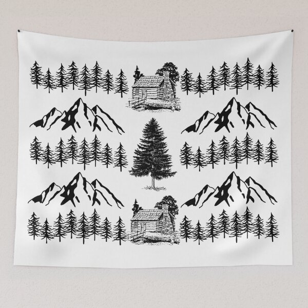 Item preview, Mountain Cabin Pattern designed and sold by LifeNonchalant.