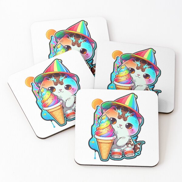 Item preview, Cat chibi kawaii colorful cartoon adorable animals sticer  designed and sold by FunArt4You.