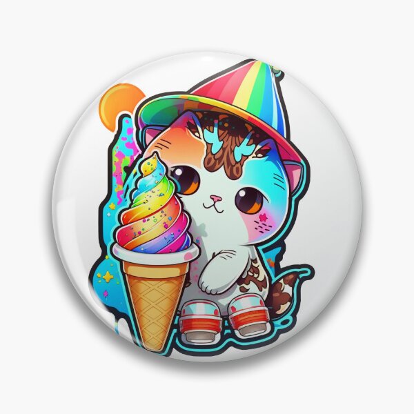 Item preview, Cat chibi kawaii colorful cartoon adorable animals sticer  designed and sold by FunArt4You.