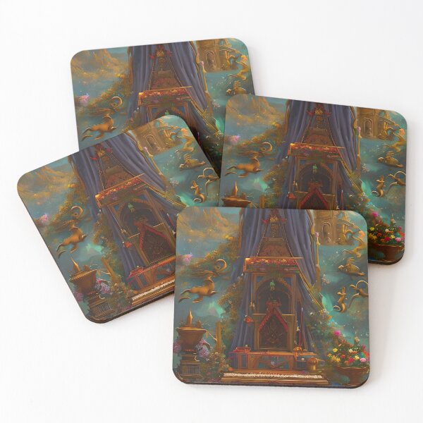 Item preview, Surreal Magical Alter and Tower in Beautiful Landscape with Birds, and Flowers by the Mountains designed and sold by Ataraxia  Apparel.
